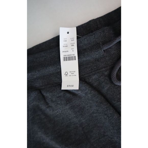 J. Crew BJ349 SBL Men's Sz S Black/Gray Pacific Fleece Jogger Sweatpants $80 - Picture 4 of 9